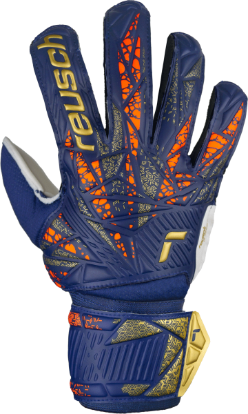 Reusch Attrakt Grip Junior 5472815 4410 blue orange gold front